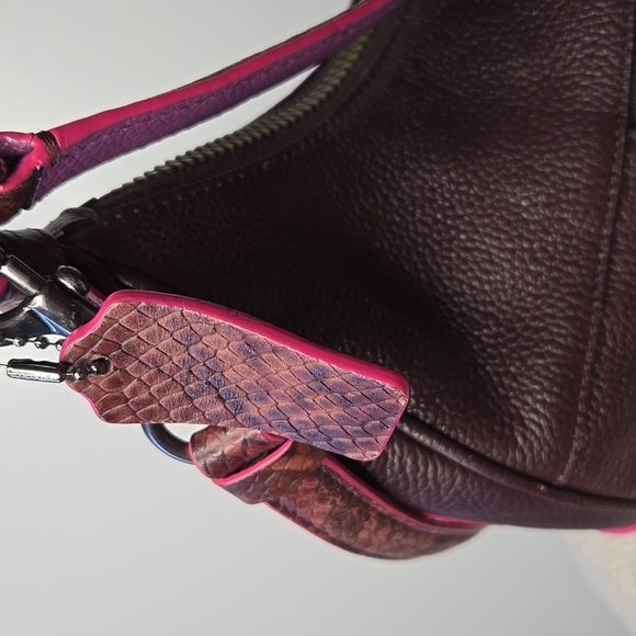 Coach Exotic Trim Harley Hobo Bag F20917 Oxblood Color - Picture 9 of 11